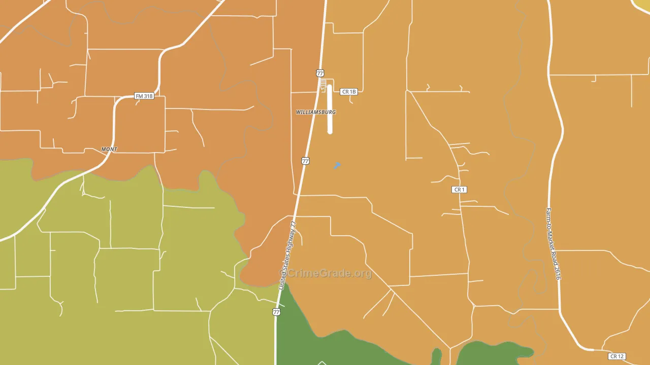 Williamsburg, TX Map of Assault Rates