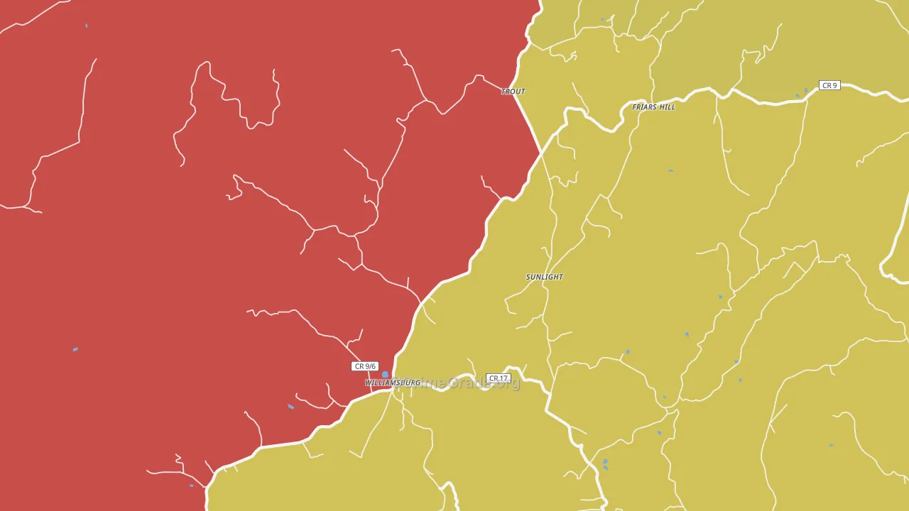 Williamsburg, WV Map of Assault Rates