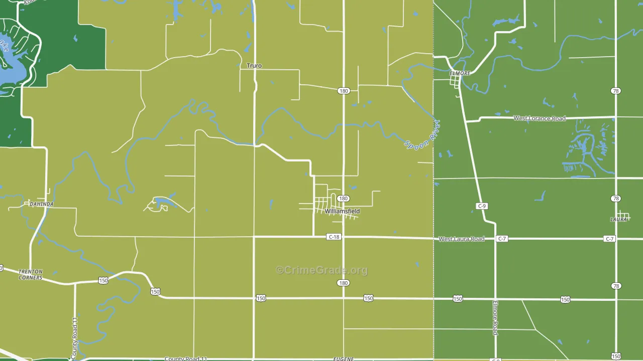 Williamsfield, IL Map of Assault Rates