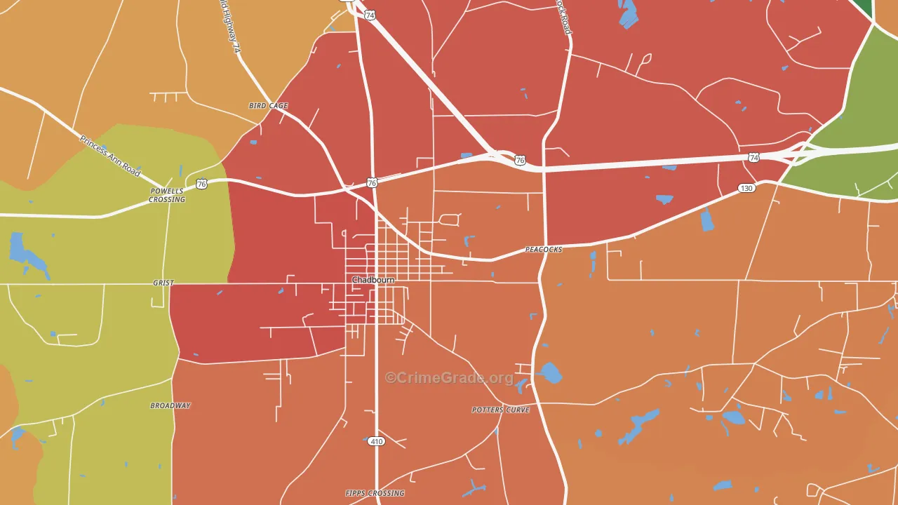 Williamson Crossroads, NC Map of Assault Rates