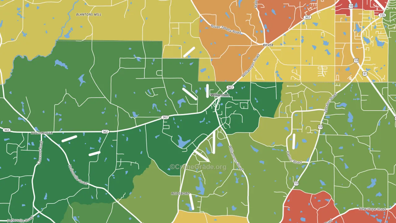 Williamson, GA Map of Assault Rates