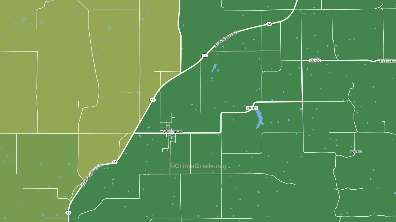 Williamson, IA Map of Assault Rates