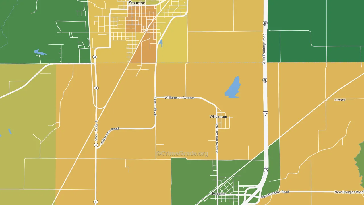 Williamson, IL Map of Assault Rates