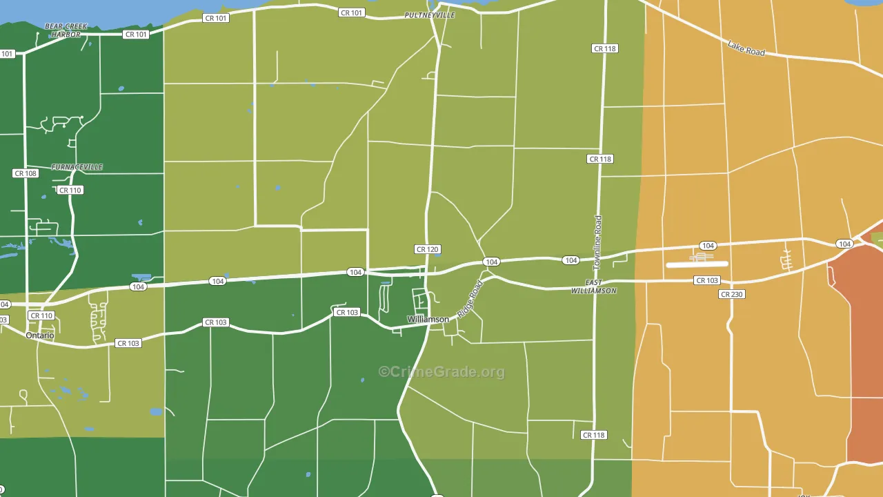 Williamson, NY Map of Assault Rates