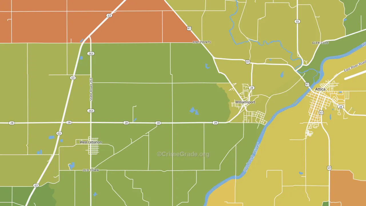 Williamsport, IN Map of Assault Rates