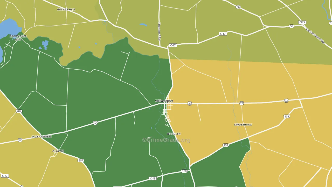 Williamsport, OH Map of Assault Rates