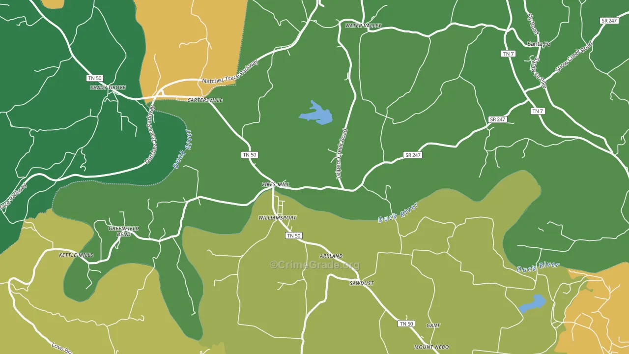Williamsport, TN Map of Assault Rates