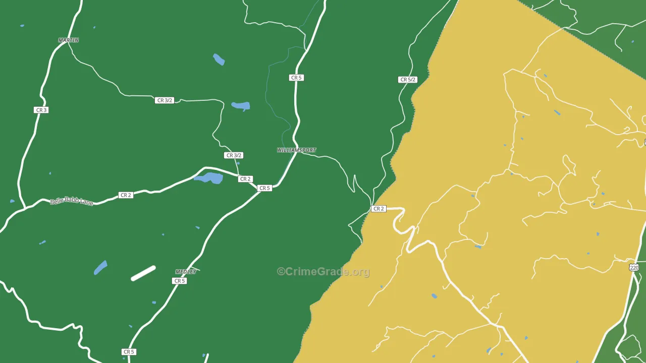 Williamsport, WV Map of Assault Rates