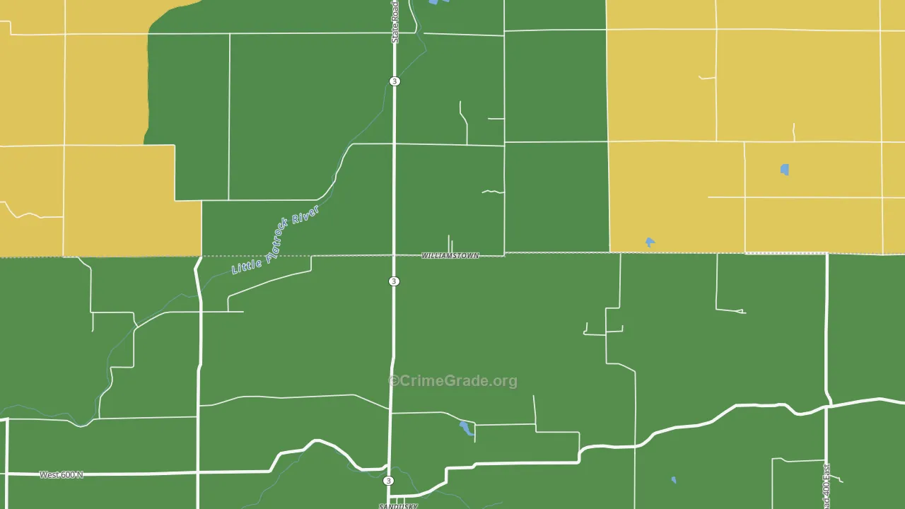 Williamstown, IN Map of Assault Rates
