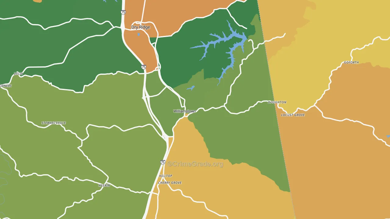 Williamstown, KY Map of Assault Rates