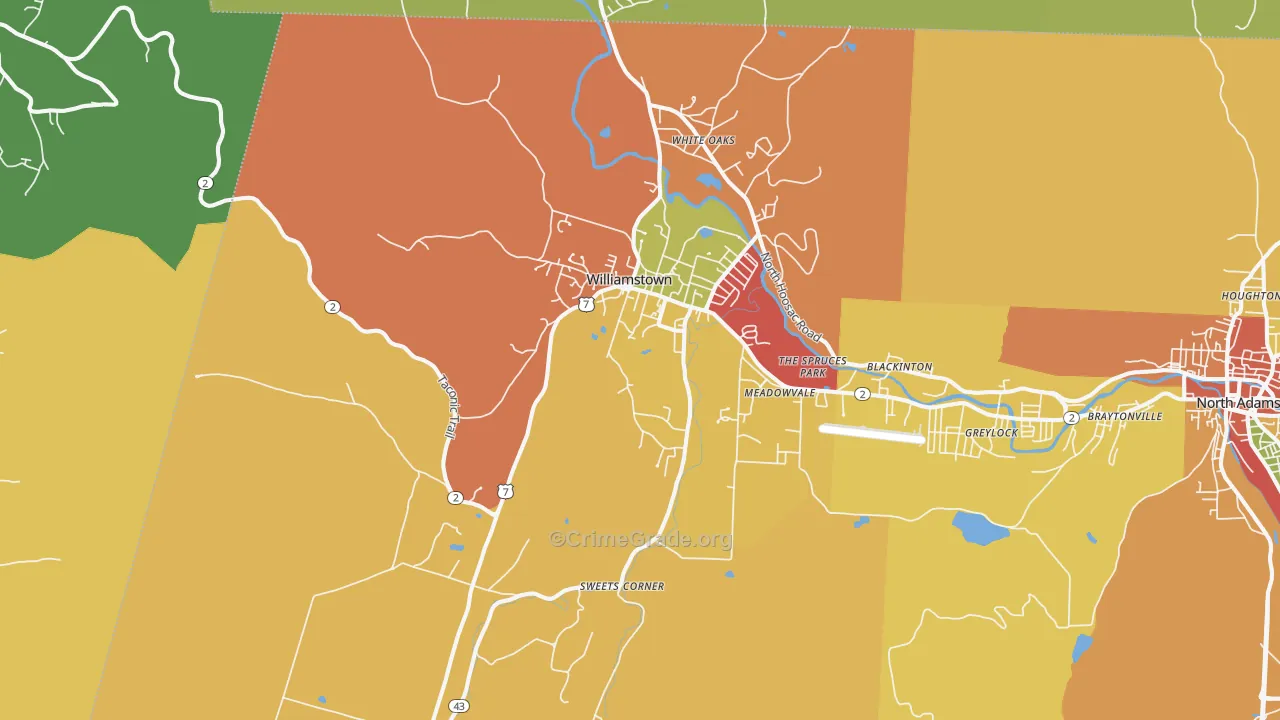 Williamstown, MA Map of Assault Rates