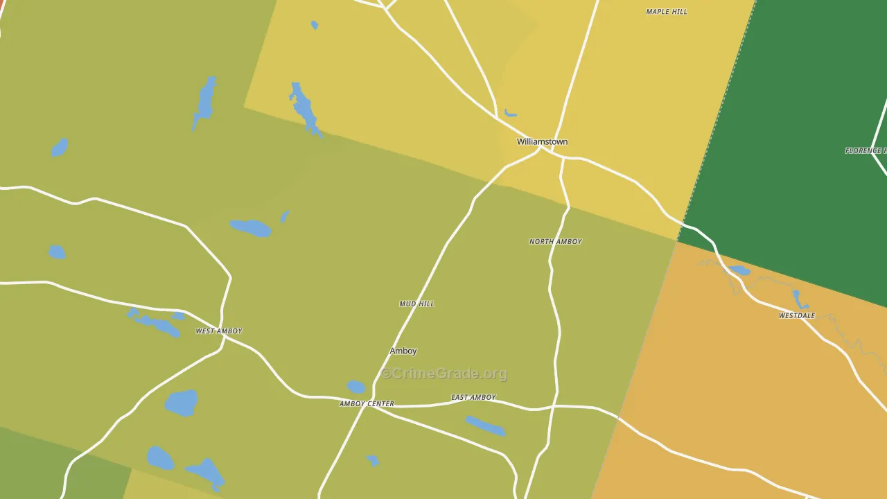 Williamstown, NY Map of Assault Rates