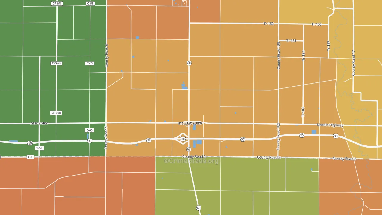 Williamstown, OH Map of Assault Rates