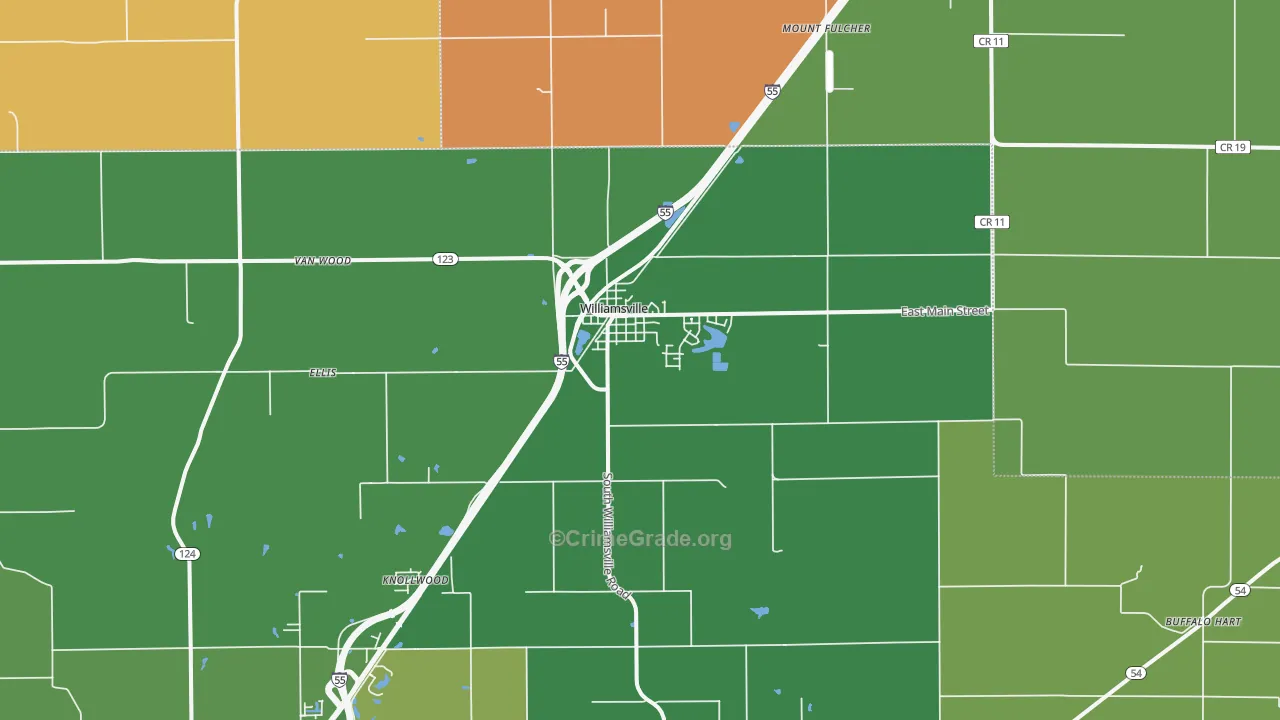 Williamsville, IL Map of Assault Rates
