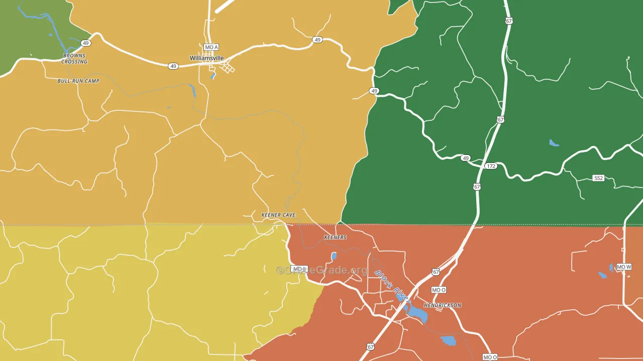Williamsville, MO Map of Assault Rates