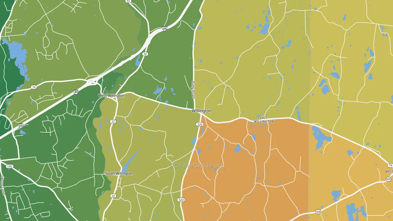 Willington, CT Map of Assault Rates