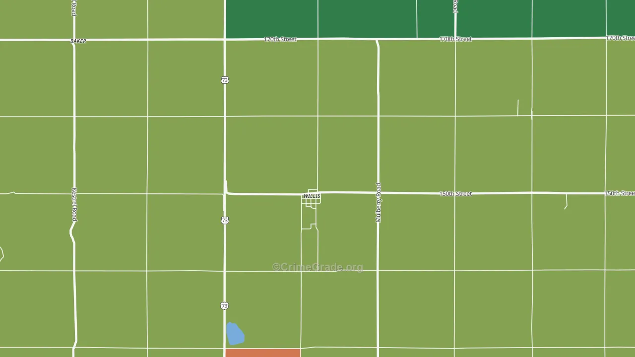 Willis, KS Map of Assault Rates