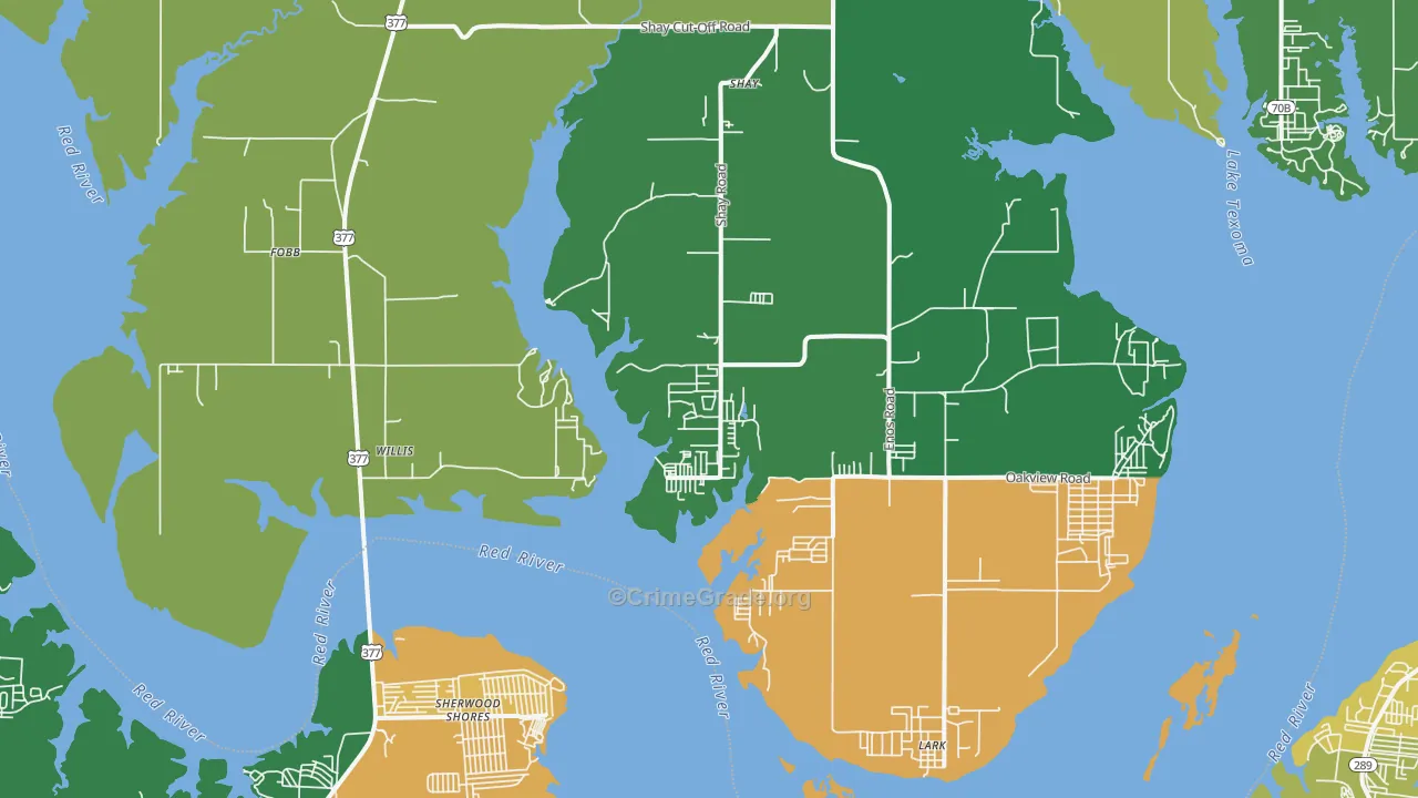 Willis, OK Map of Assault Rates