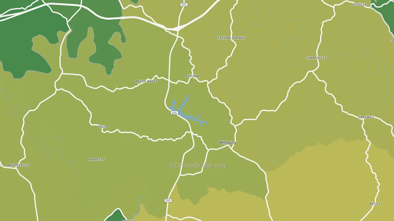 Willisburg, KY Map of Assault Rates