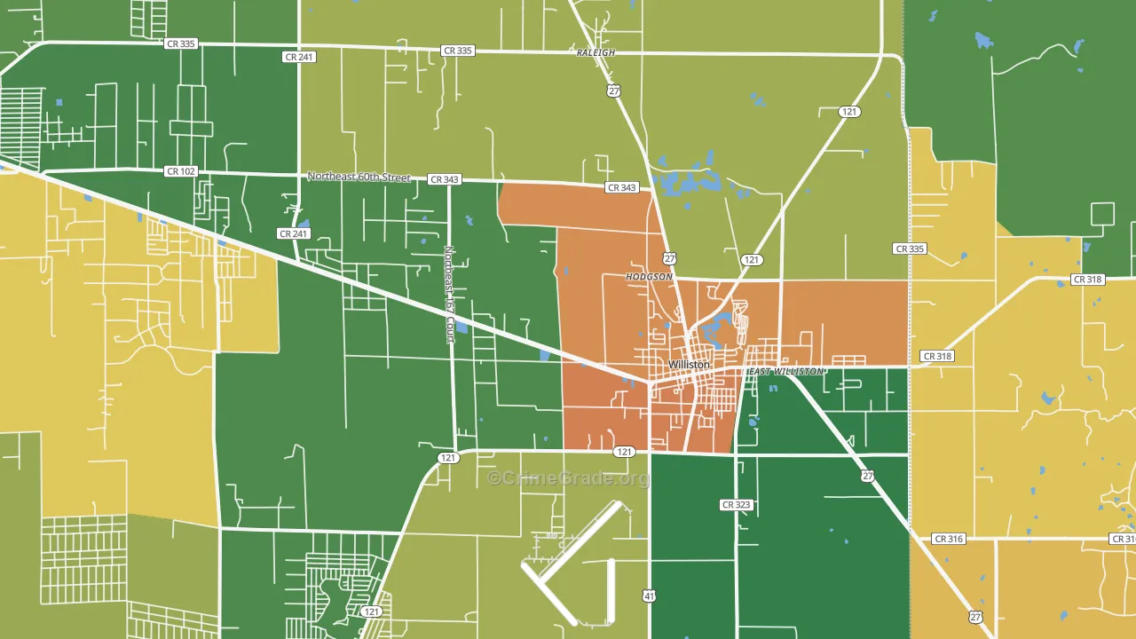 Williston, FL Map of Assault Rates