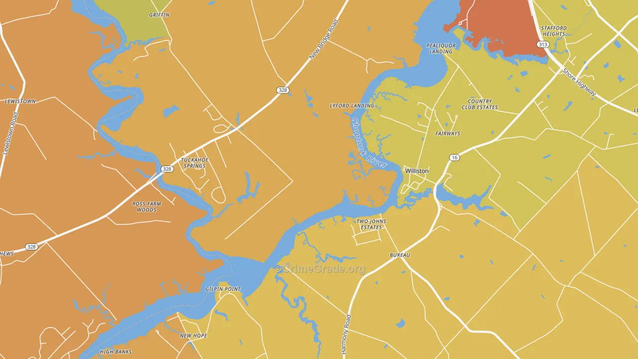 Williston, MD Map of Assault Rates