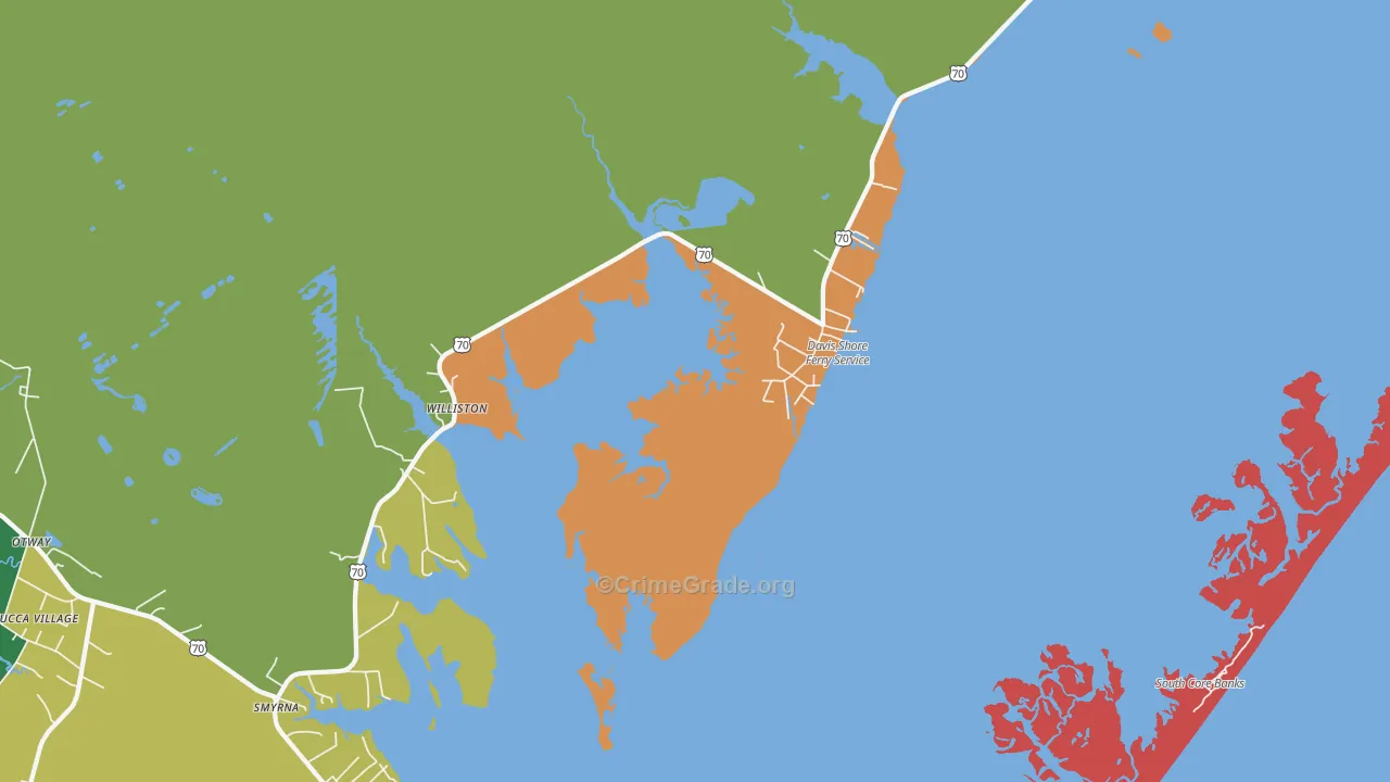 Williston, NC Map of Assault Rates
