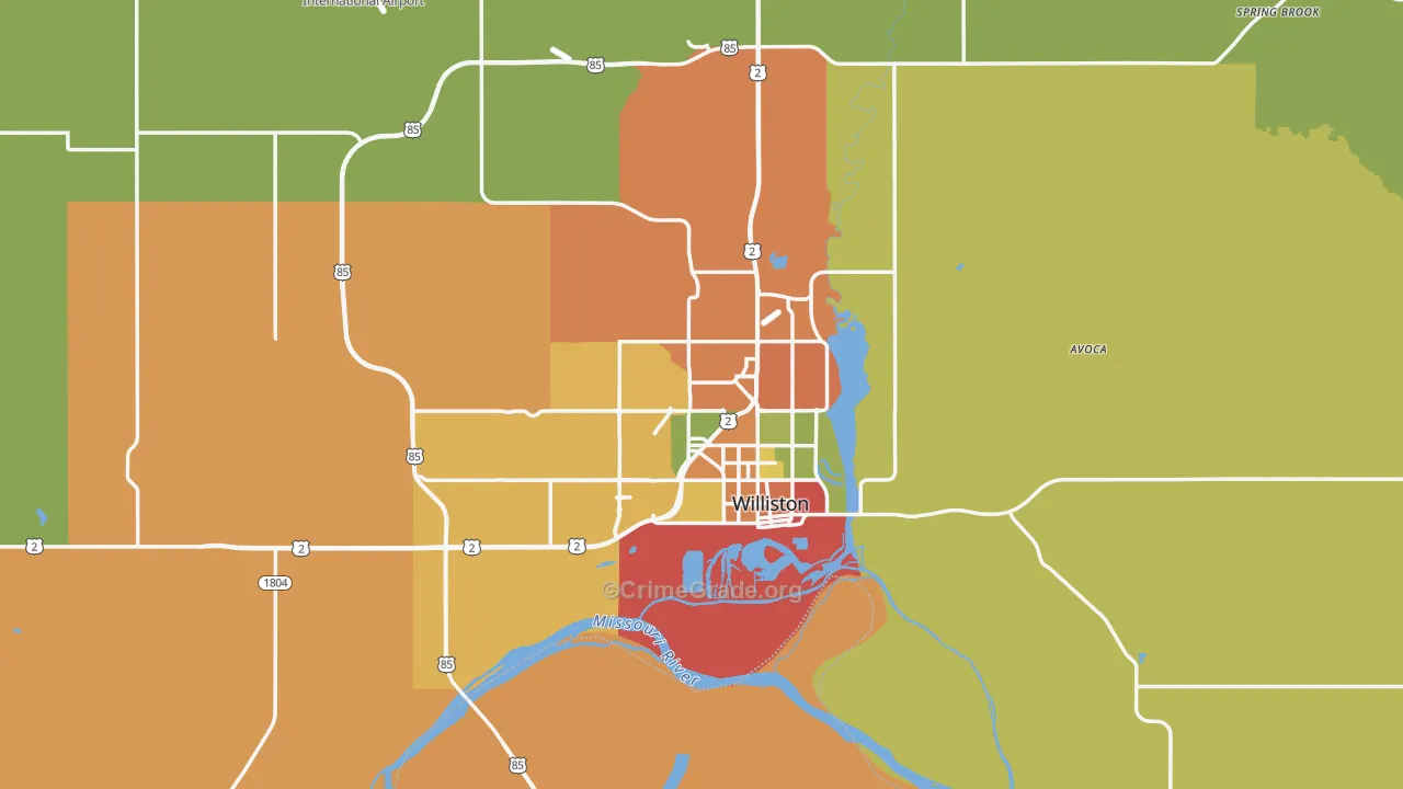 Williston, ND Map of Assault Rates