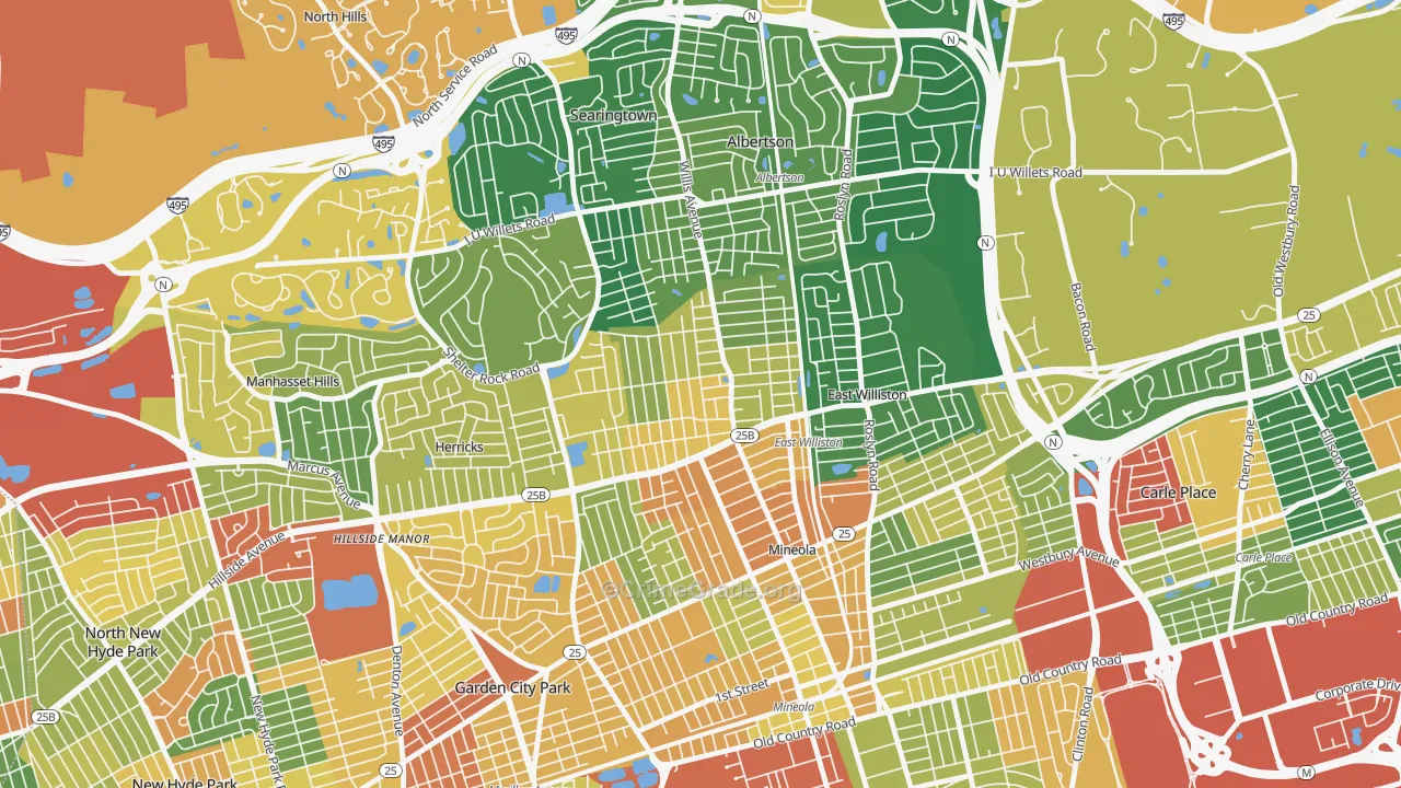 Williston Park, NY Map of Assault Rates