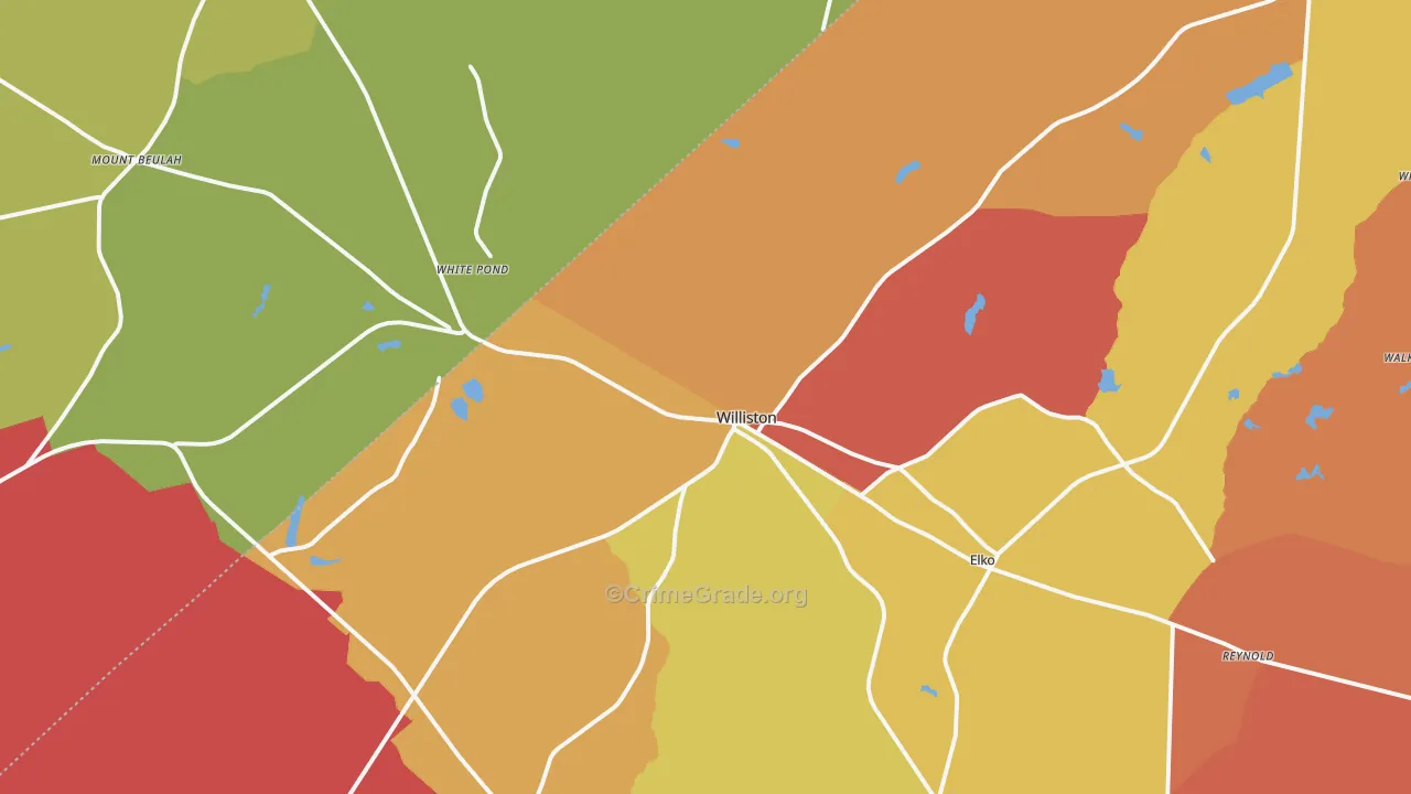 Williston, SC Map of Assault Rates