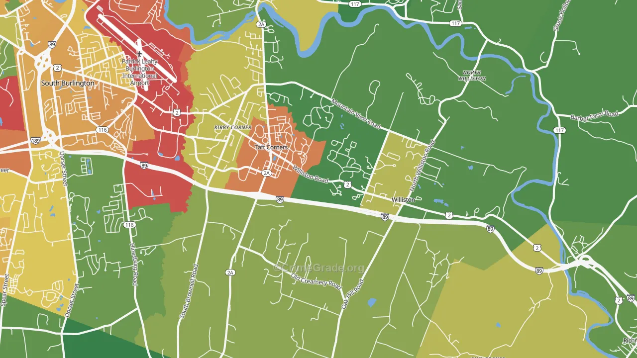 Williston, VT Map of Assault Rates