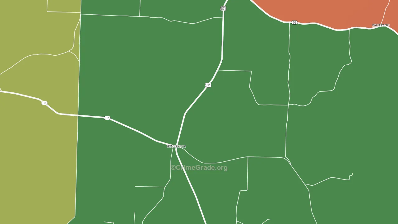 Willisville, AR Map of Assault Rates