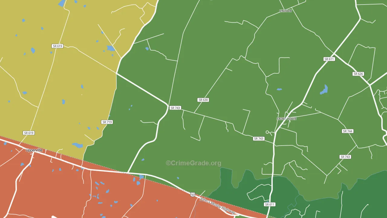 Willisville, VA Map of Assault Rates