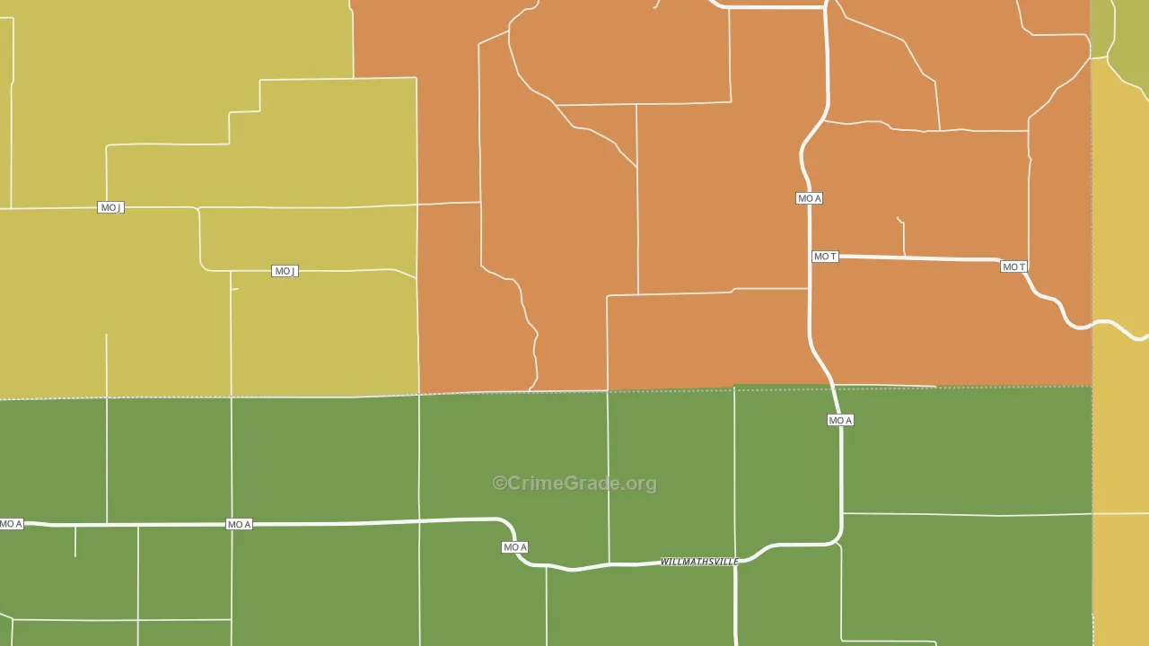 Willmathsville, MO Map of Assault Rates