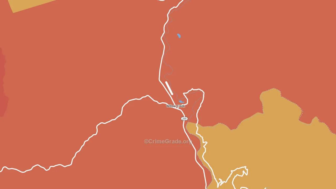 Willow Creek, CA Map of Assault Rates