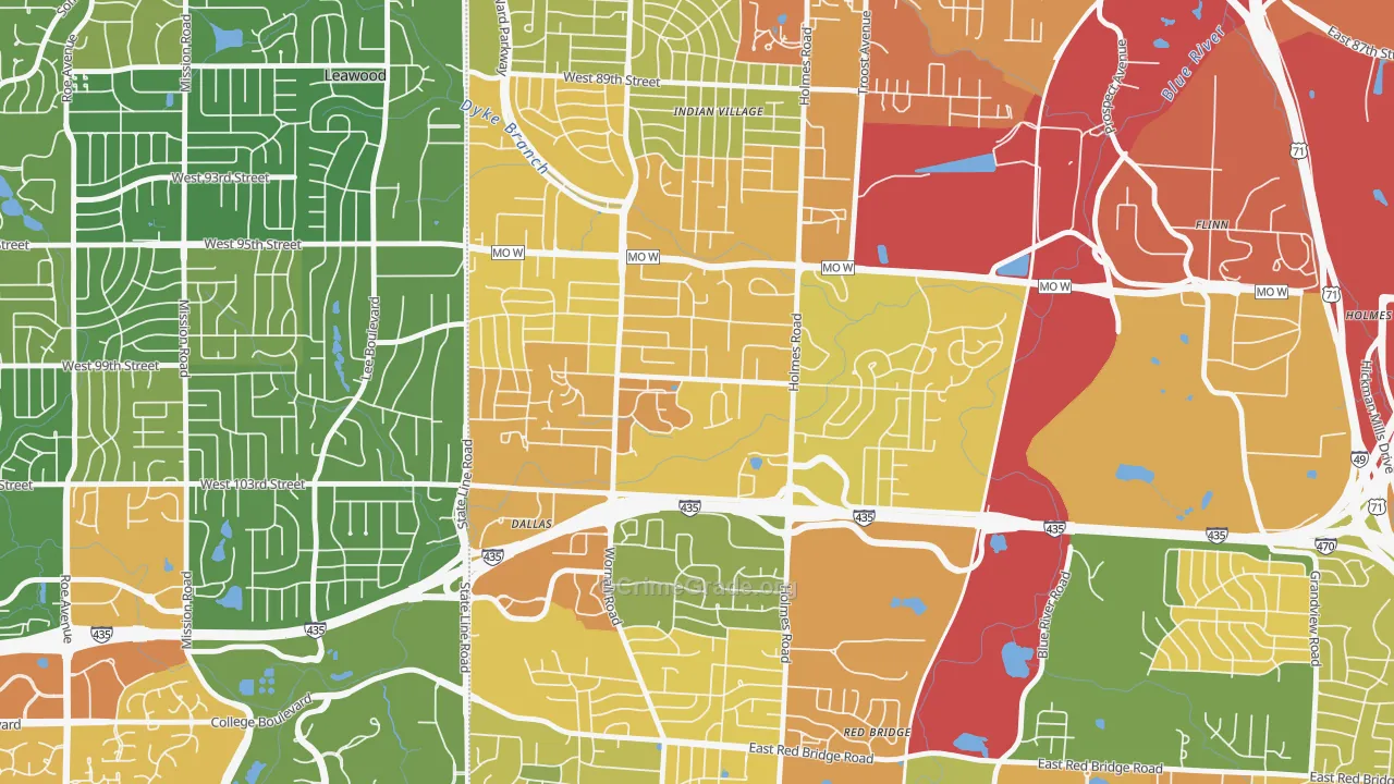 Willow Creek, Kansas City, MO Map of Assault Rates