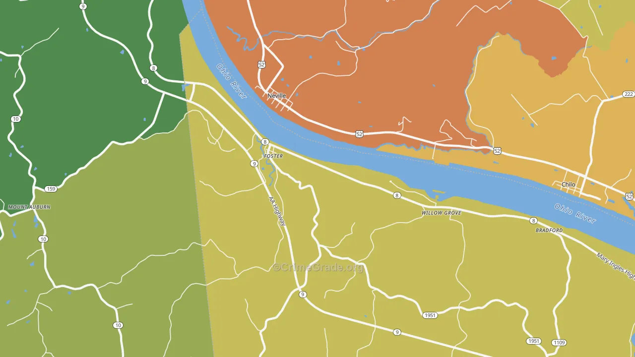 Willow Grove, KY Map of Assault Rates