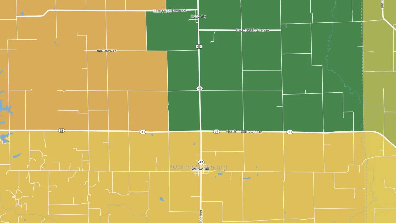 Willow Hill, IL Map of Assault Rates