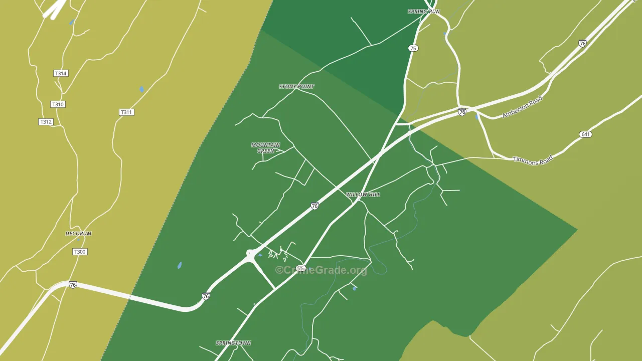 Willow Hill, PA Map of Assault Rates