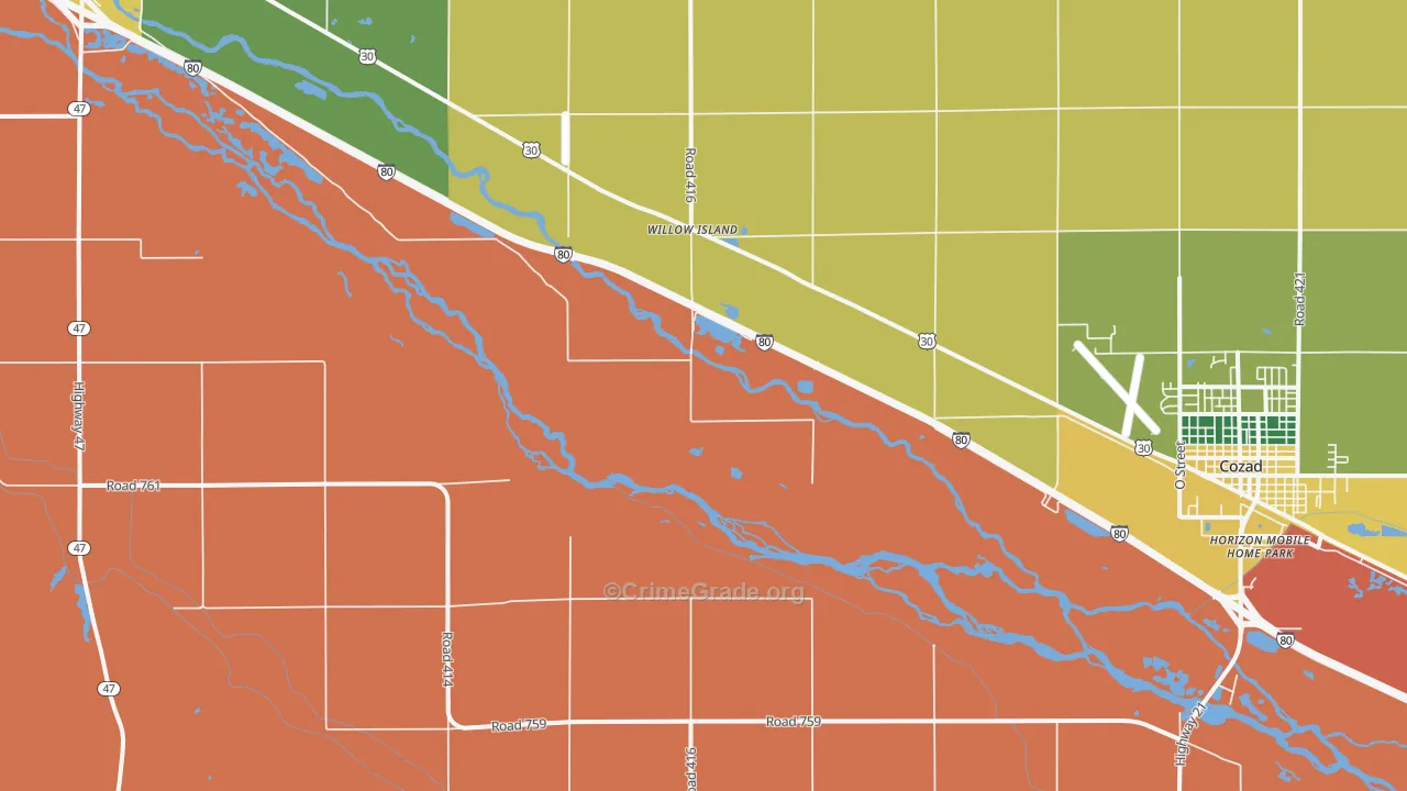 Willow Island, NE Map of Assault Rates