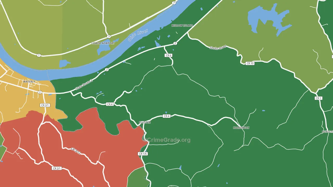Willow Island, WV Map of Assault Rates