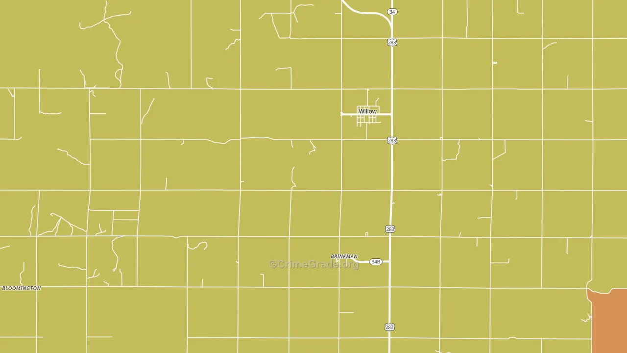 Willow, OK Map of Assault Rates