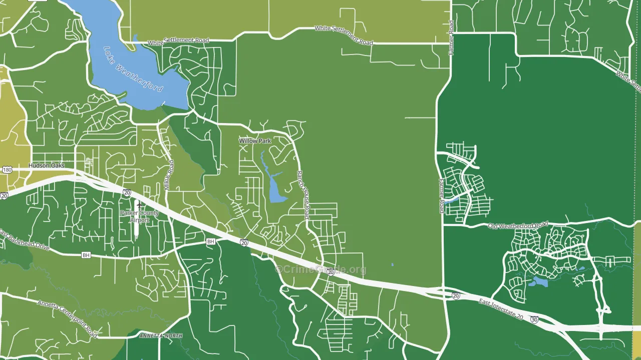 Willow Park, TX Map of Assault Rates
