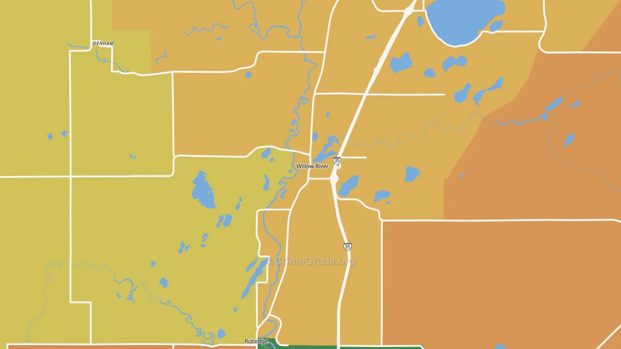 Willow River, MN Map of Assault Rates