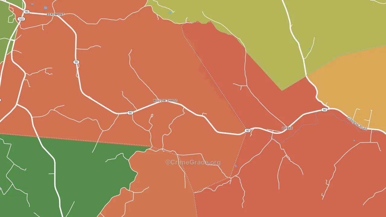 Willow Shade, KY Map of Assault Rates
