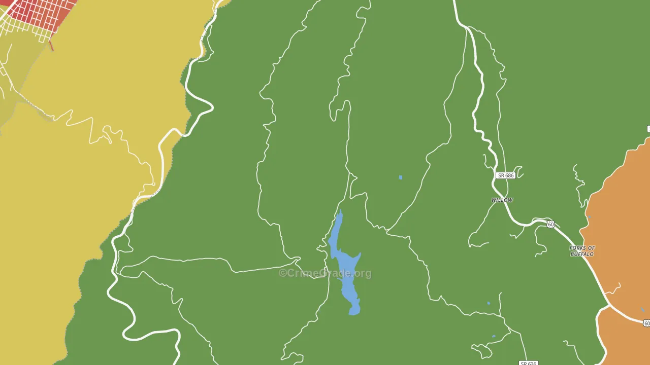 Willow, VA Map of Assault Rates
