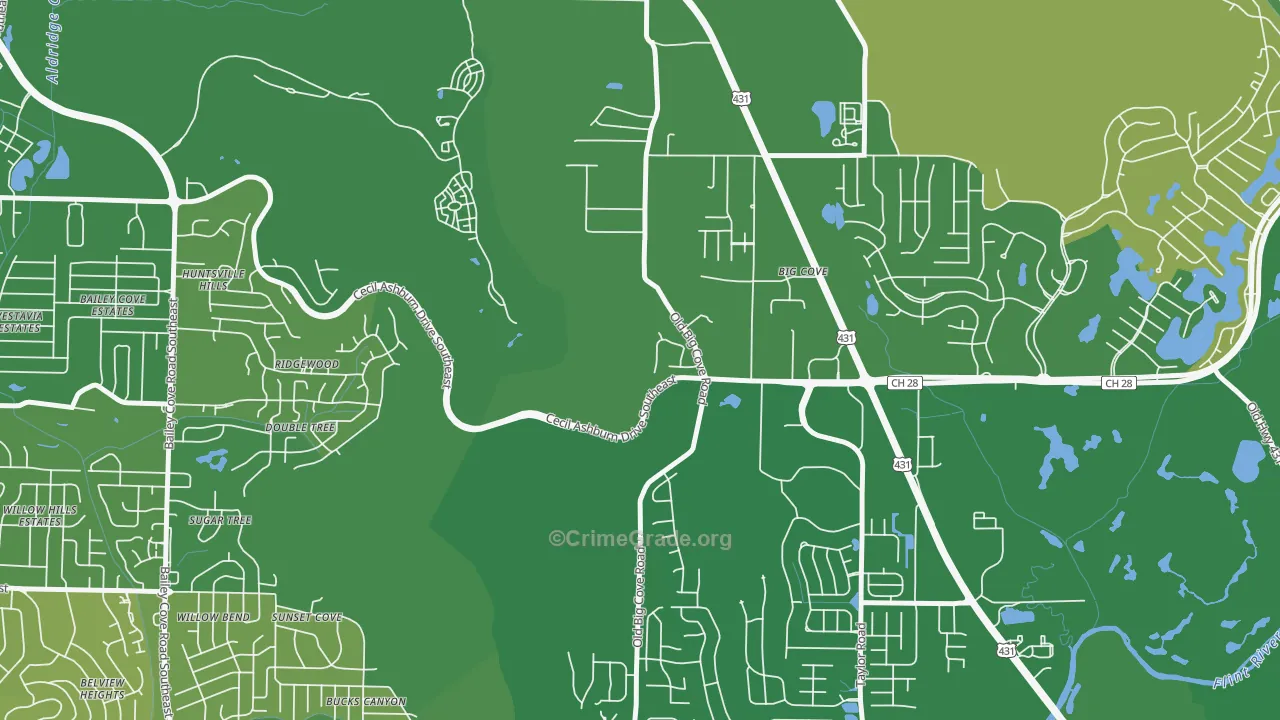 Willowbrook, AL Map of Assault Rates