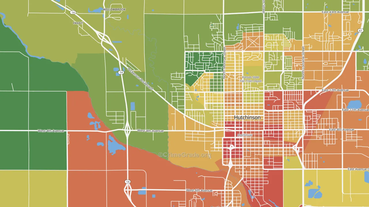 Willowbrook, KS Map of Assault Rates