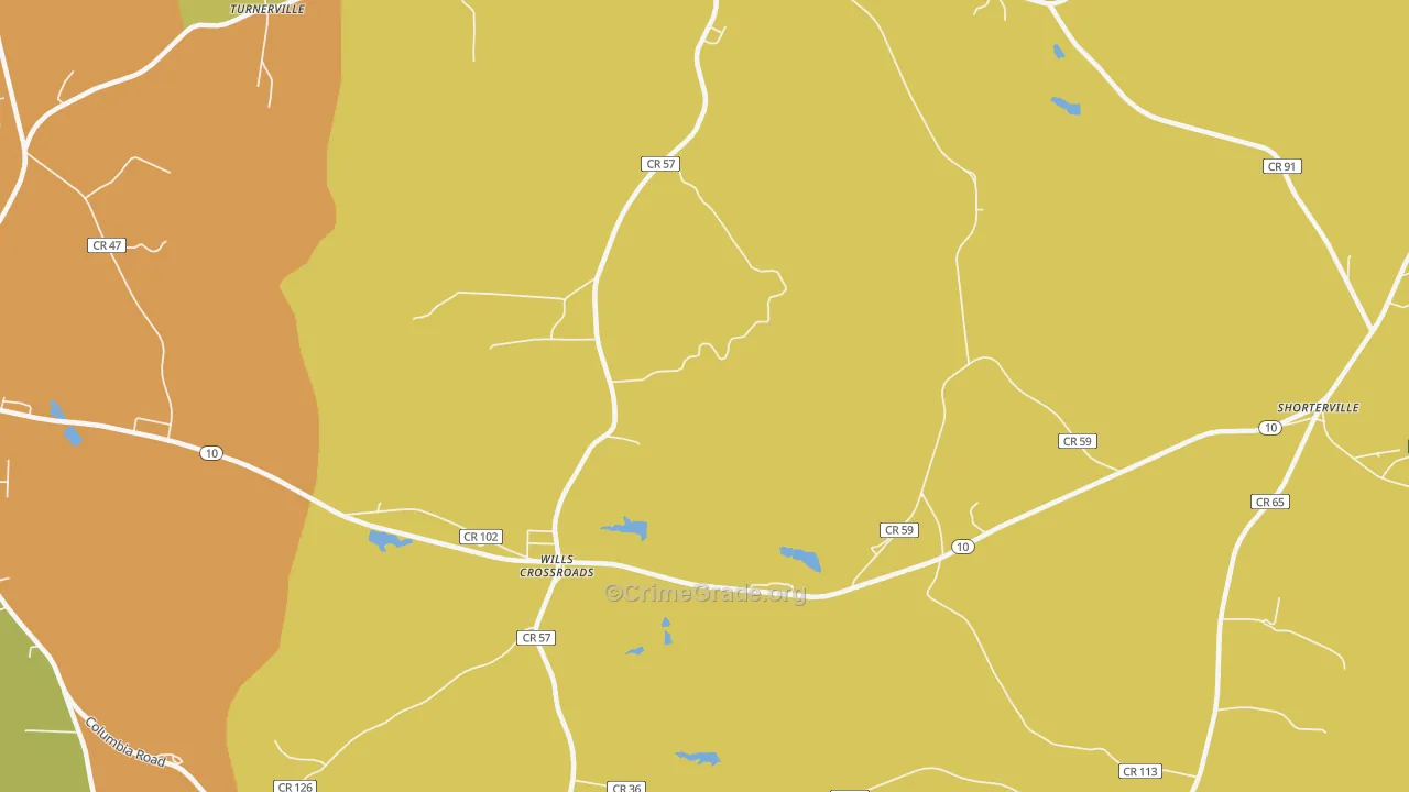 Wills Crossroads, AL Map of Assault Rates
