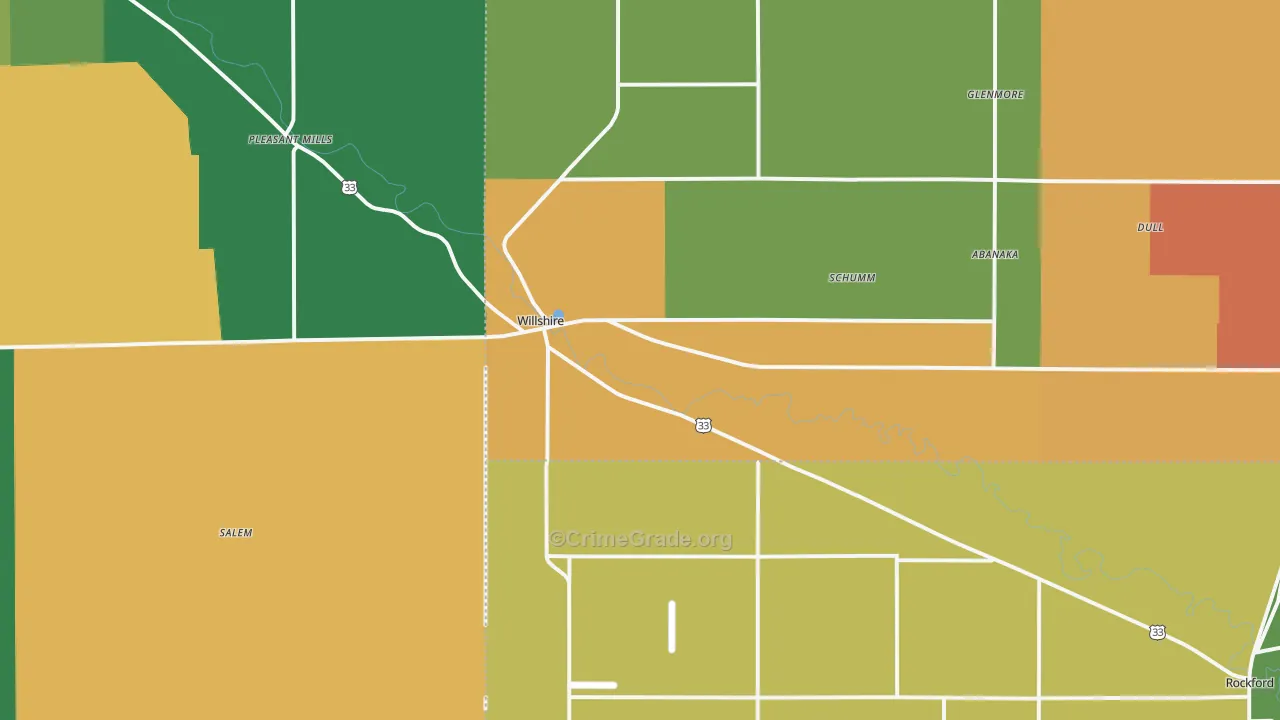 Willshire, OH Map of Assault Rates