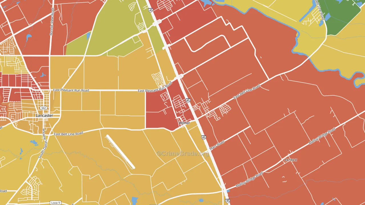 Wilmer, TX Map of Assault Rates